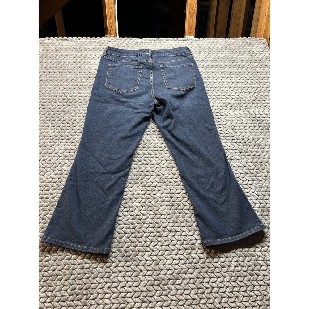 Chaps Jeans Womens 14 Mid Rise Crop Kick Bootcut Stretch Dark Wash Denim